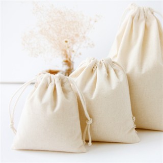 Túi dây rút vải cotton màu trơn đựng trà / cà vạt diy