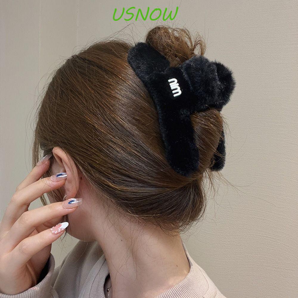 Kẹp Tóc Móng Vuốt Màu Trơn Hình Cá Mập Phối Lông Dễ Thương Cho Bé Gái