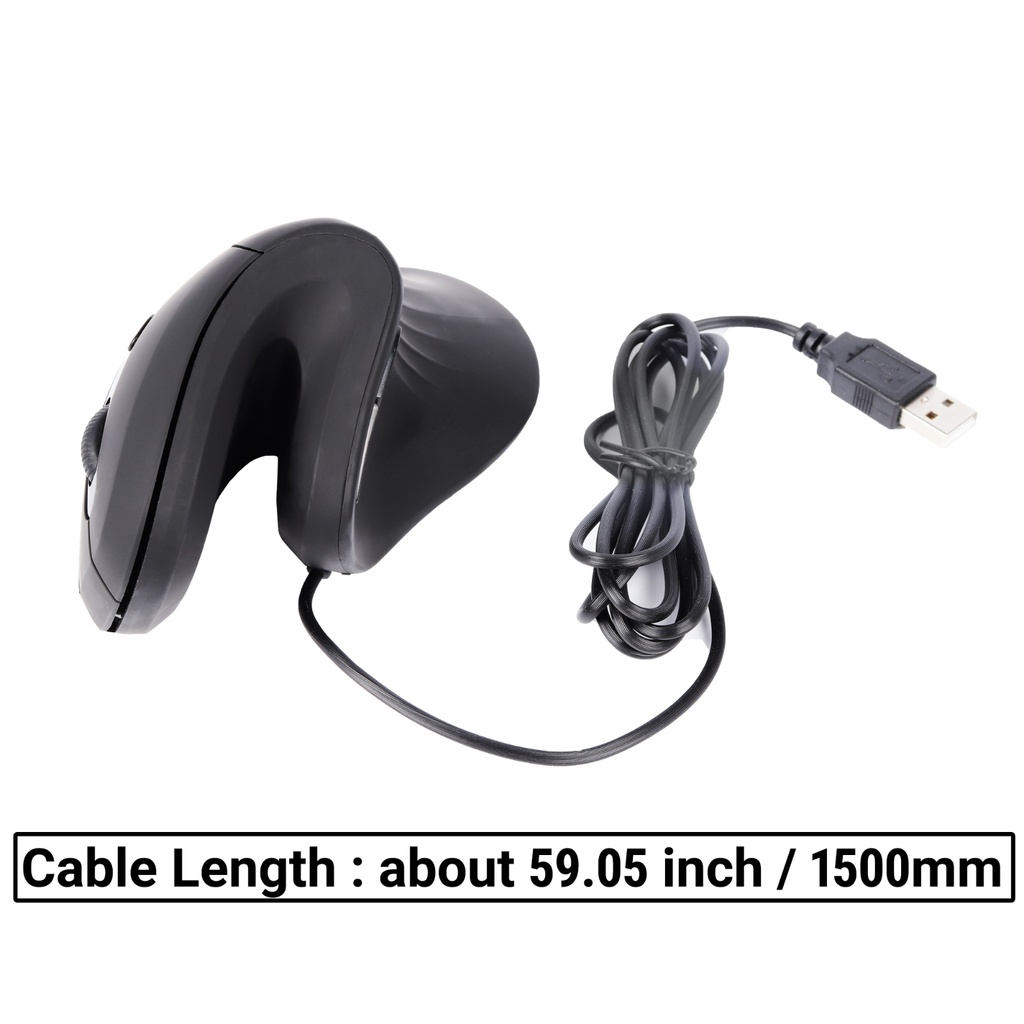 JSY-11 Wired Vertical Mouse Ergonomic Mouse DPI Adjustable 800-1200-2400-3200 For School Office Stationery PC Laptop
