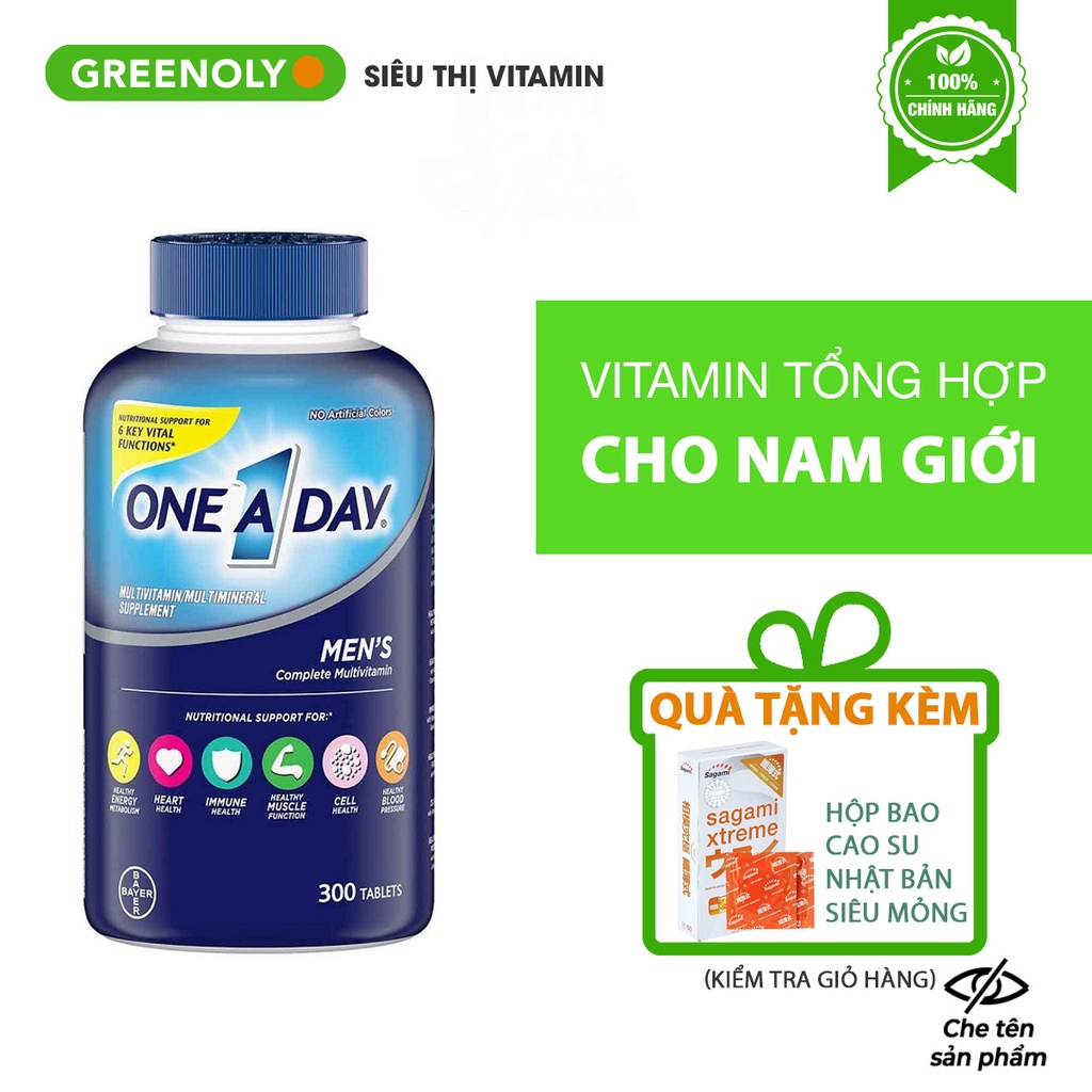 One A Day Bổ Sung Vitamin Tổng Hợp Cho Nam Giới Dưới 50 Men's Multivitamin Health Formula 300 Viên - HSD 11/23
