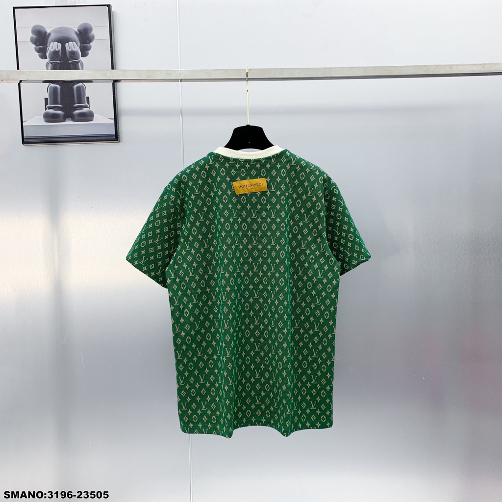 Áo Phông Nam Nữ Lv Phối Họa Tiết Dập Vân Sang Trọng Lịch Sự - Áo Thun Nam Nữ Lv Chất Cotton Thoáng Mát DT FASHION MENWEA