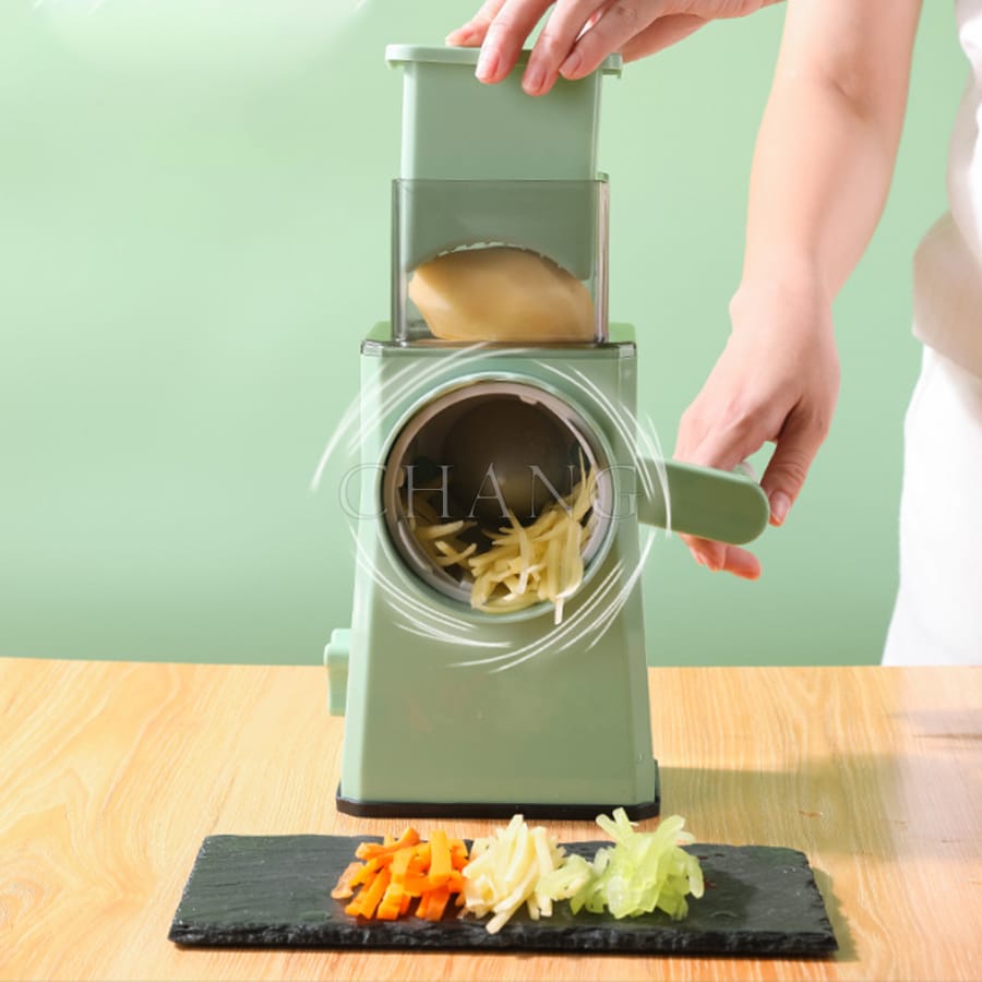 Máy Thái Lát Rau Củ Đa Năng Kèm 6 Lưỡi Dao Cắt - Thái Lát Bào Cắt Củ Quả