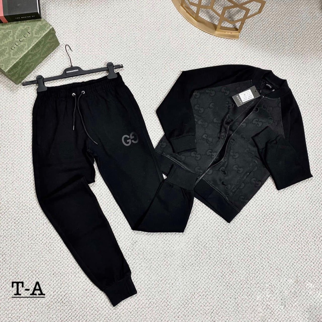 Bộ thu đông nam nữ cổ bomber vân họa tiết
