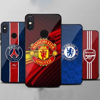 Ốp Lưng XIAOMI Redmi 7, Redmi 7A, Note 7, Note 7 Pro, 5 Plus  Mặt kính cường lực Cao Cấp, In Hình Câu Lạc Bộ Bóng Đá