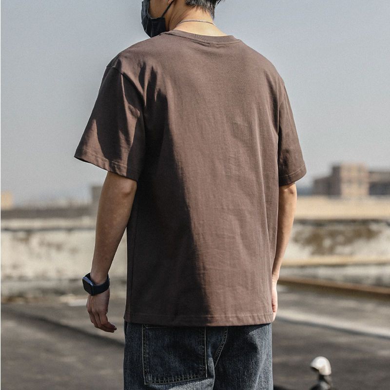 Áo Thun Tay Ngắn Dáng Rộng Vải Cotton In Họa Tiết Kiểu Retro Nhật Bản Cá Tính Cho Nam