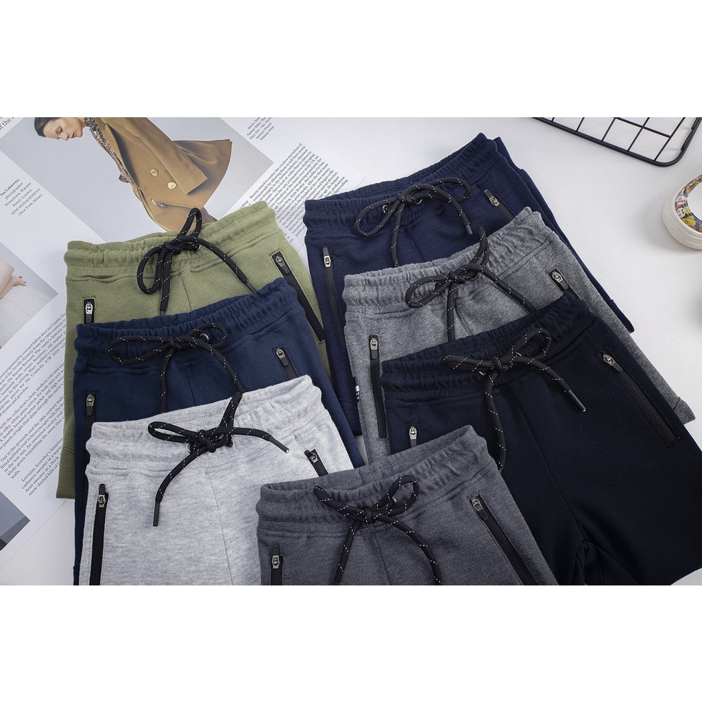 Quần jogger, quần nỉ bé trai Cuppy Cake chất pc cotton in chữ co giãn thoải mái