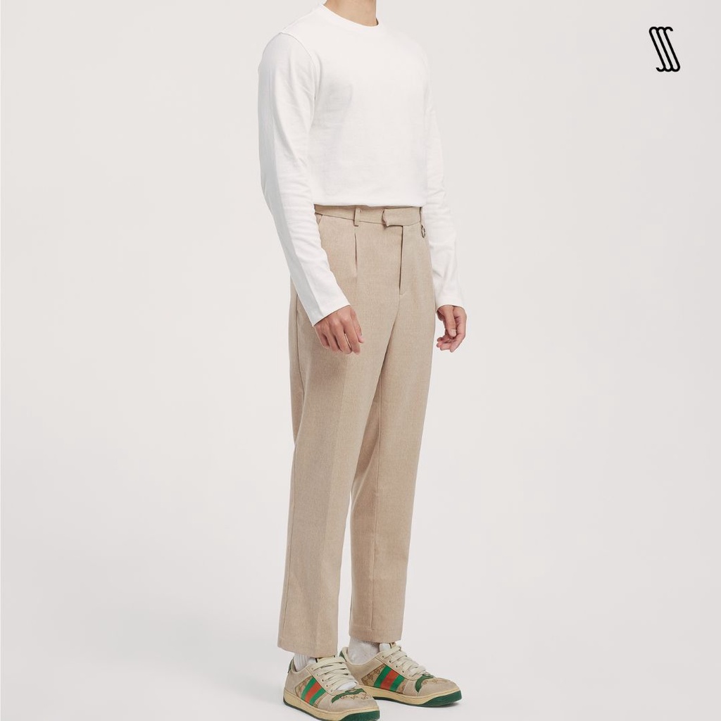Quần âu nam SSSTUTTER dáng ống suông kèm móc khoá kim loại ẩn CHEVRON TROUSERS