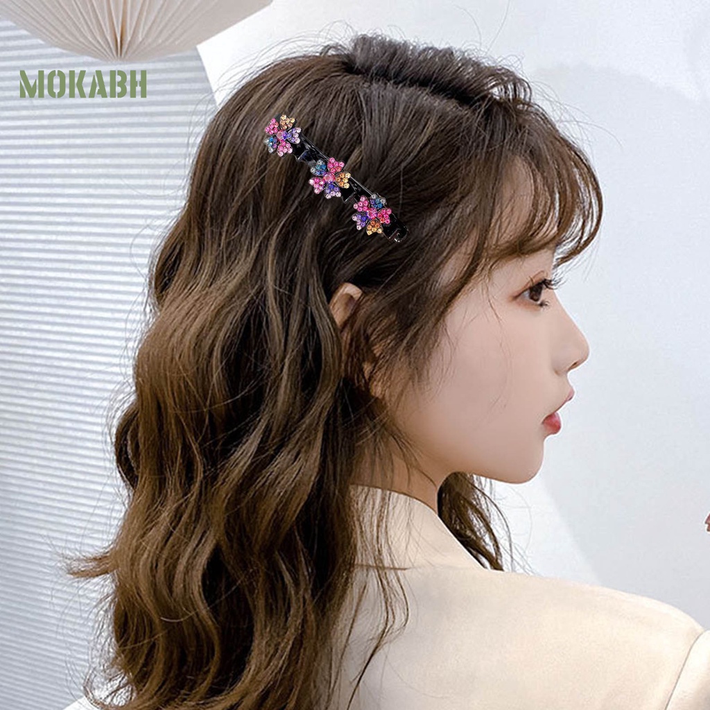 Set 1 / 2 Kẹp Tóc Hai Lớp Đính Đá Lấp Lánh Thanh Lịch Phong Cách Hàn Quốc