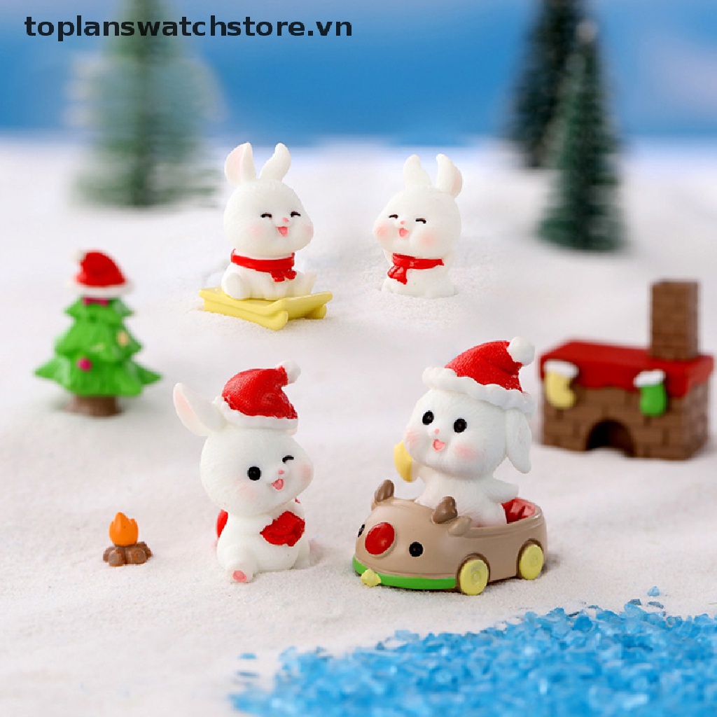 Đồ trang trí Chú Thỏ Mini Dễ Thương Dùng Trang Trí Tiểu Cảnh Dịp Giáng Sinh