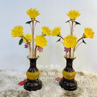 Đèn thờ hoa sen lưu ly, Đèn thờ Phật, Đèn thờ thần tài, Đèn sen điện led siêu bền ánh sáng vàng