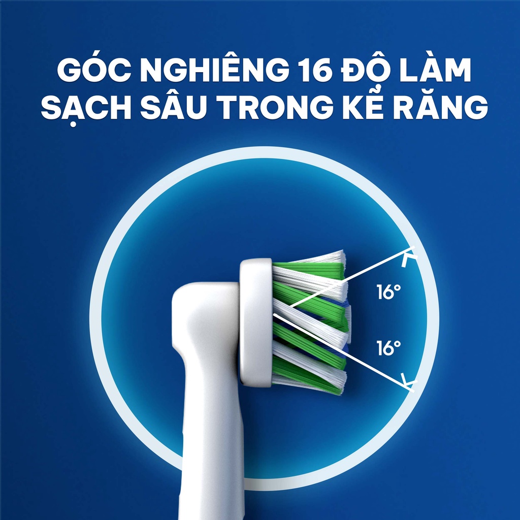 Đầu Bàn Chải Điện ORAL-B CrossAction (2 cái) loại bỏ thêm đến 100% mảng bám