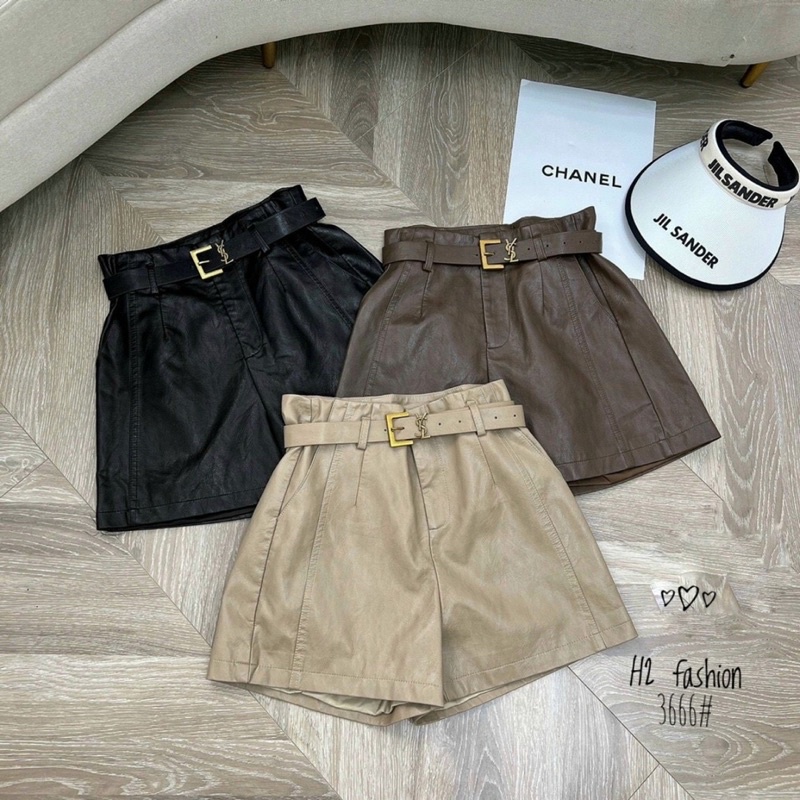 QUẦN SHORT DA KÈM ĐAI YSLL HÀNG QC CHẤT ĐẸP MS20189