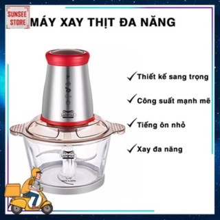 Máy xay thịt đa năng 400W Ladomax HA-333 cối thủy tinh dày dung tích 2L, xay thịt cá, cua, xay gia vị, hành tỏi đa