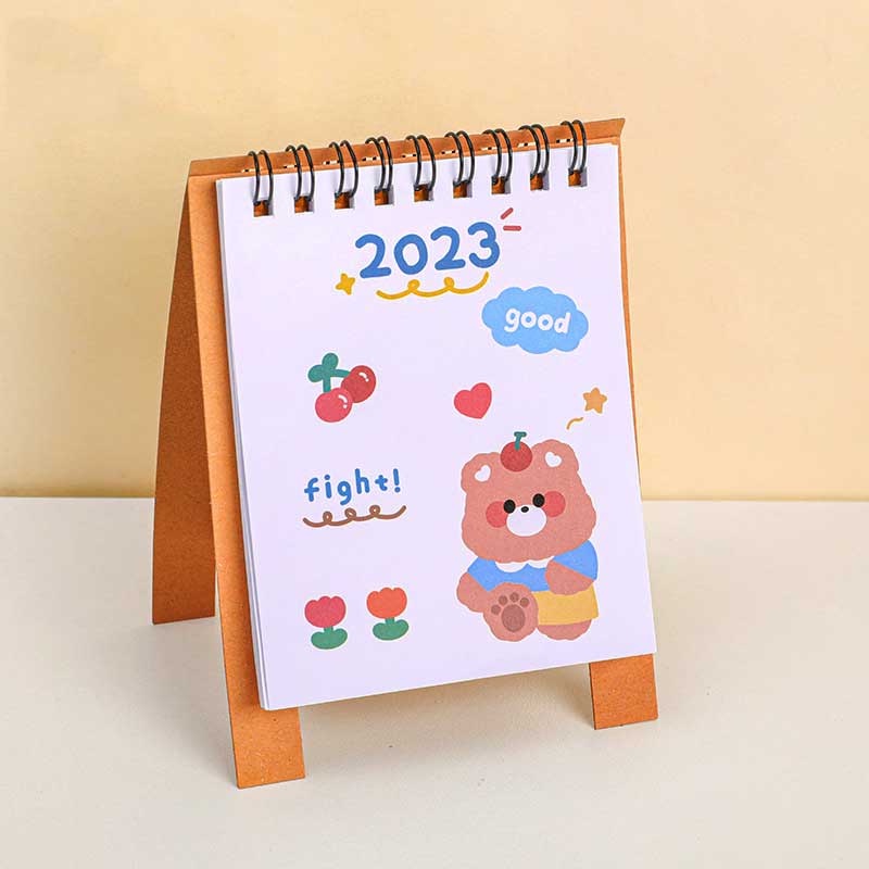 Lịch Để Bàn 2023 Mini Họa Tiết Thỏ / Mèo / Gấu Hoạt Hình Dễ Thương Trang Trí Văn Phòng / Trường Học