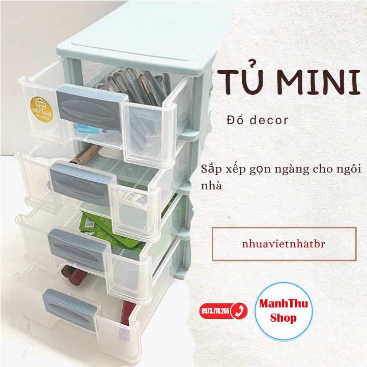 Tủ nhựa mini đa năng 5 tầng Việt Nhật (kích thước 26 *18 41). Hộp đựng đồ mini siêu tiện dụng | BigBuy360 - bigbuy360.vn