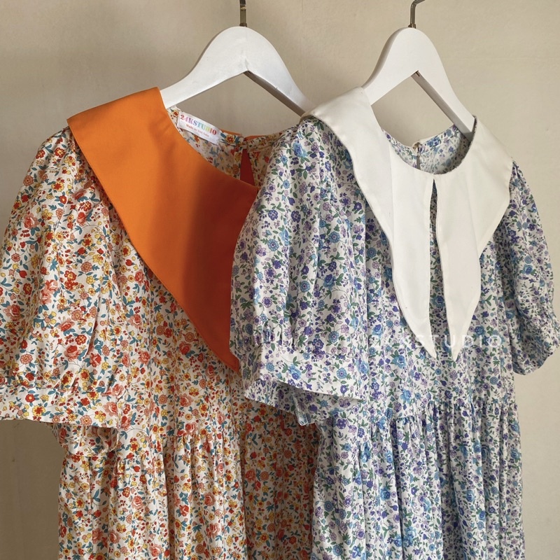 Floly dress - Váy/đầm babydoll vintage hoa nhí freesize 24KSTUDIO