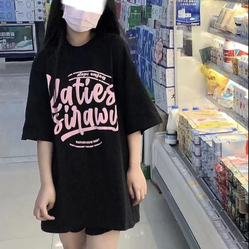 NRVP Áo Thun Unisex Mùa Hè Dáng Suông Tay Cộc Phong Cách Hàn Quốc Cho Nam Nữ