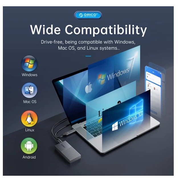 Hộp ổ cứng SSD ORICO M205C3-BP (M.2 SATA Type C) Màu xám