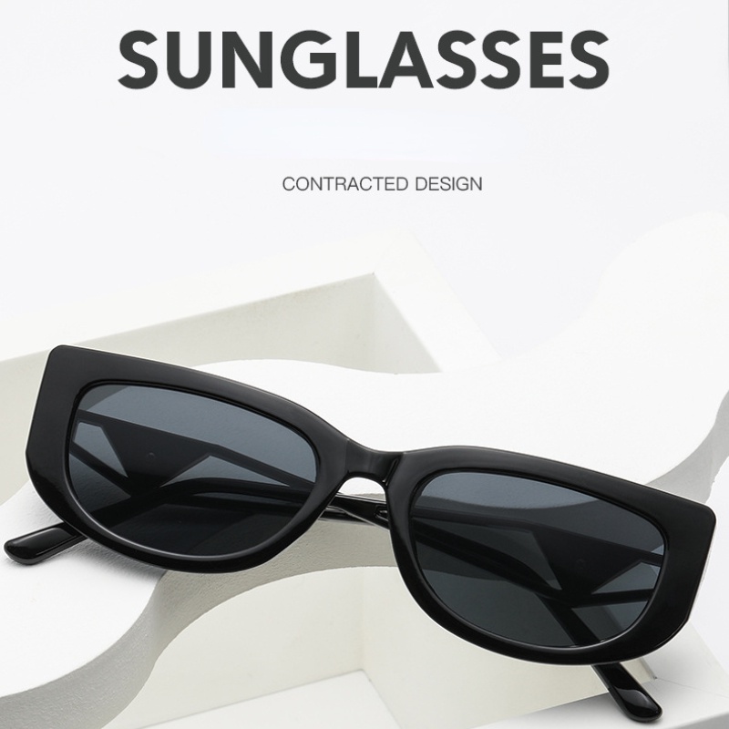 (KIQI-FASHION) COD Kính Mát Gọng Oval Nhỏ Phong Cách Âu Mỹ Thời Trang Cho Nữ