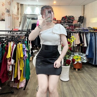 HÌNH THẬT ÁO LỤA LỆCH VAI NƠ NHIỀU SIZE