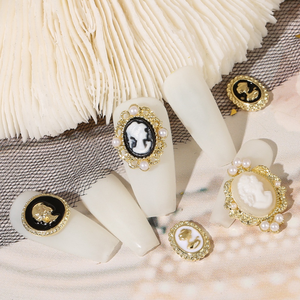 Set 20 Viên Đá Ngọc Trai 3D Bằng Hợp Kim Dùng Trang Trí Móng Tay Nghệ Thuật DIY