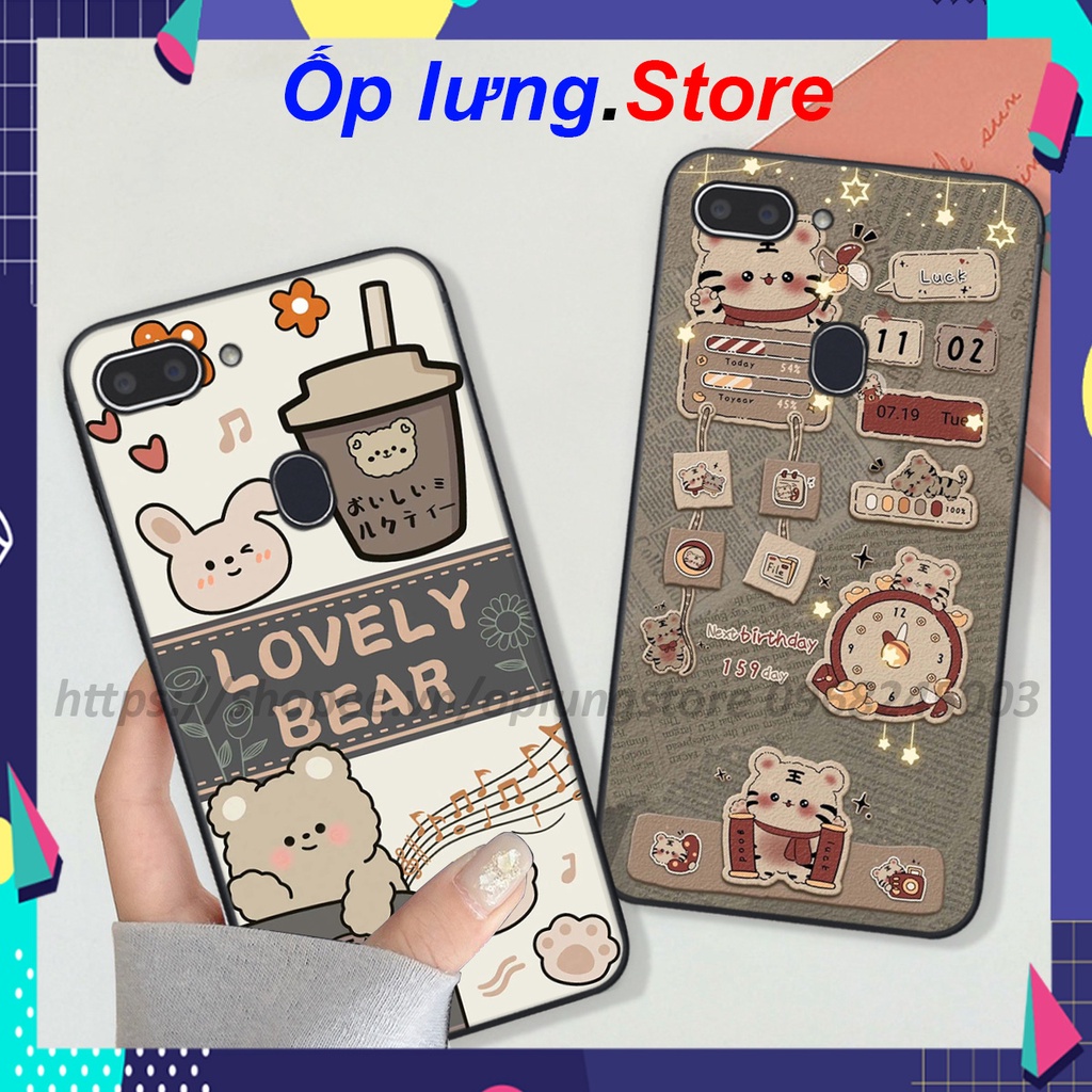 Ốp Oppo Realme 1 / 2 / 2 Pro / Oppo F7 Youth bộ hình bear lovely,merry christmas,space,mill tea cute