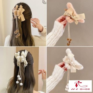 [Miễn Phí Không Bán] Kẹp Tóc Kẹp Cá Mập Phủ Lông Thời Trang Thu Đông