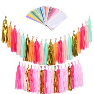 Set 5 Dây Lá Nhôm Tua Rua Trang Trí Tiệc Sinh Nhật / Đám Cưới