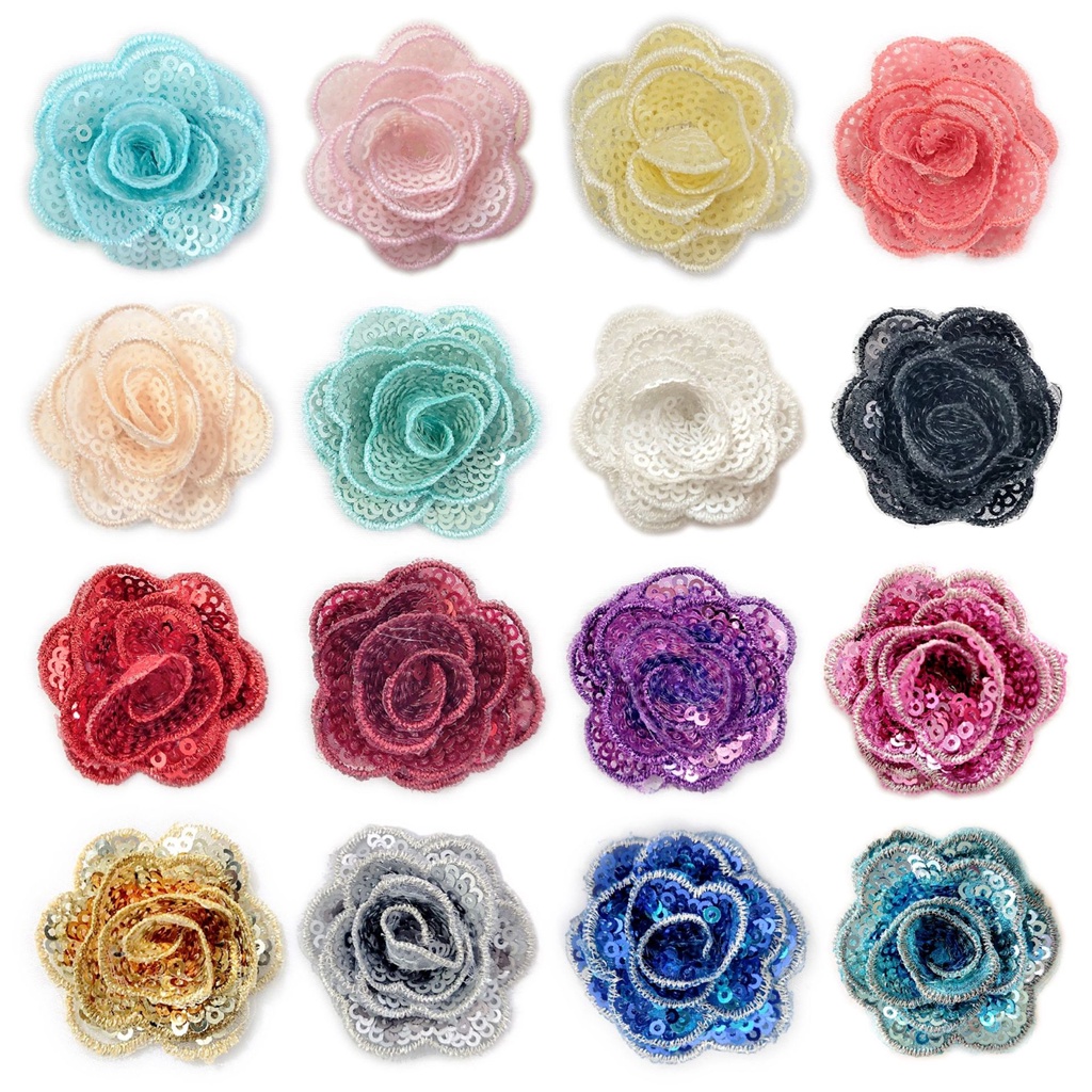 Miếng Dán Ủi Thêu Hình Hoa 3D 4CM Thời Trang