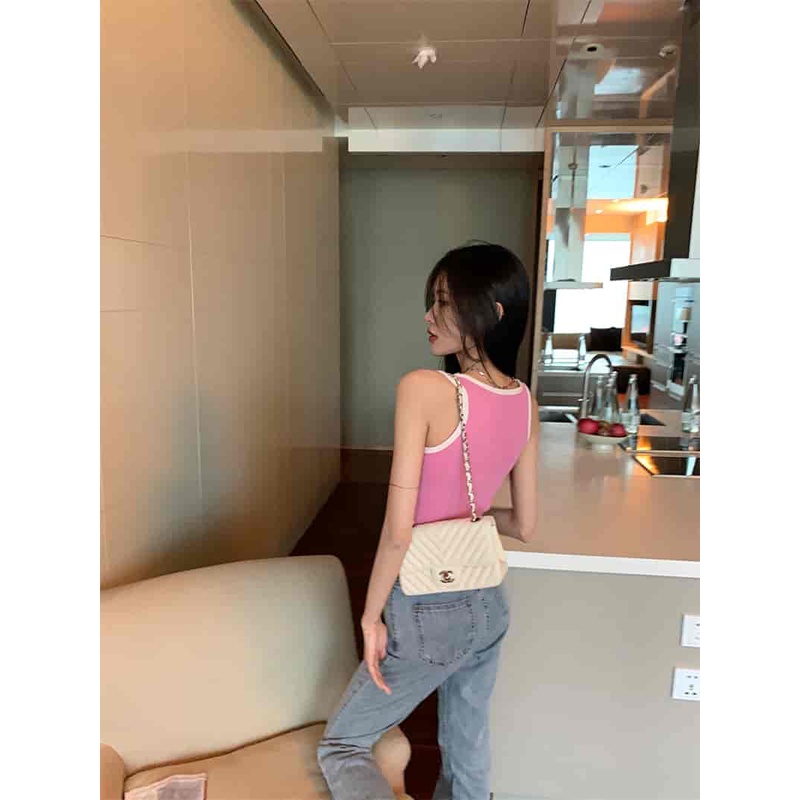 Aphrod Áo Hai Dây Ôm Dáng Ngắn Mỏng Và Ngọt Ngào Hình Hoa Tương Phản Cho Nữ