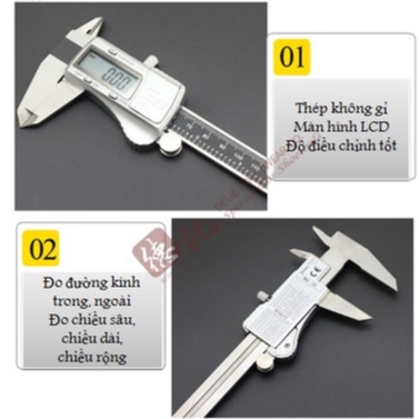 EEE Thước kẹp điện tử, thước cặp điện tử, Digital Caliper (150mm, 200mm, 300mm) (6", 8", 12")