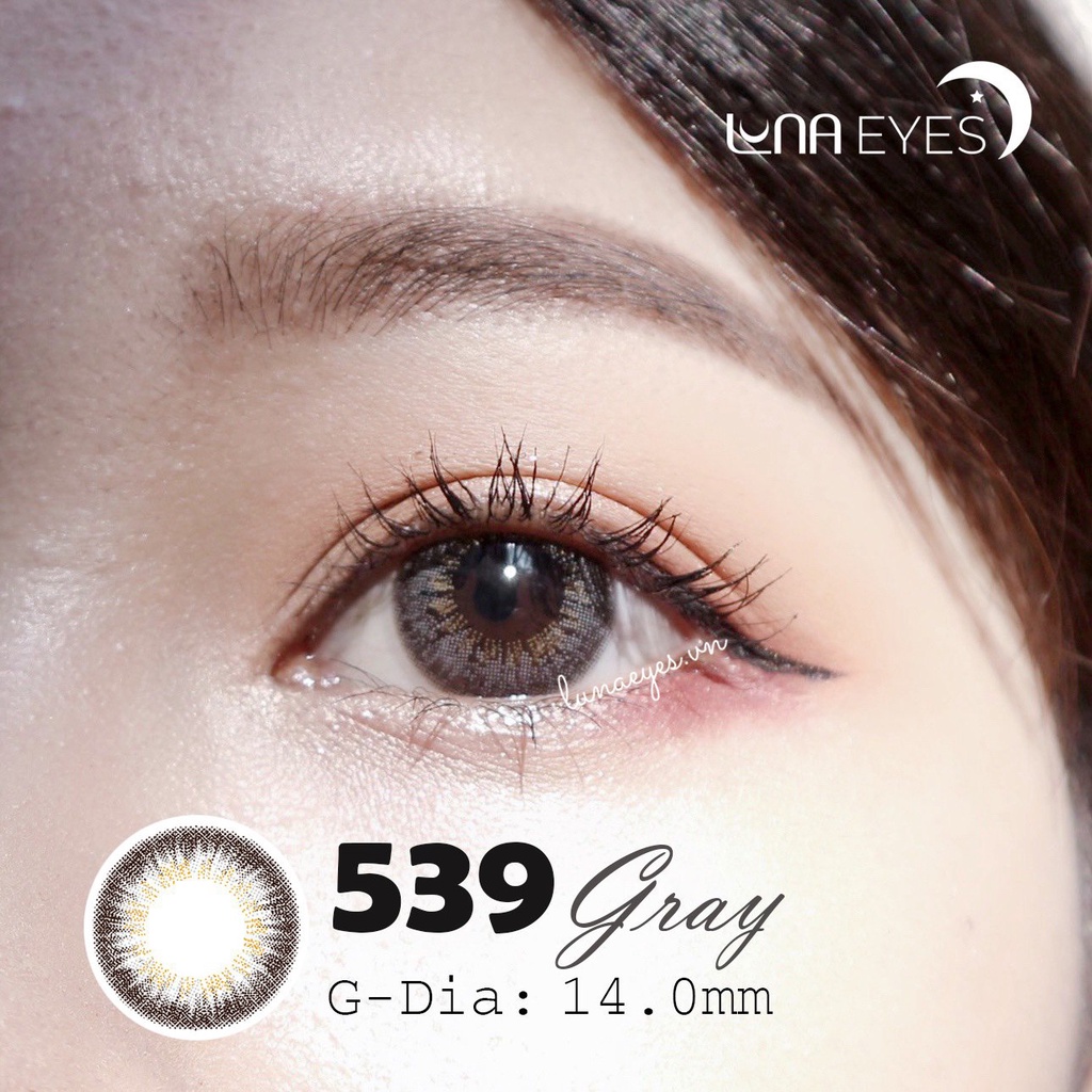 [1 year] Kính áp tròng LUNA EYES 539 GRAY - Lens size nhỏ