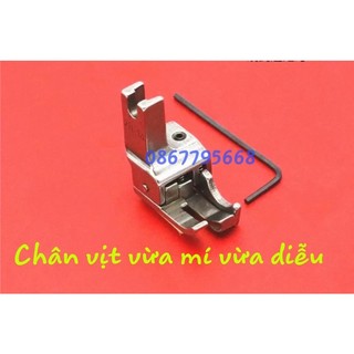 Chân vịt 2 chức năng vừa mí vừa diễu máy công nghiệp 1 kim