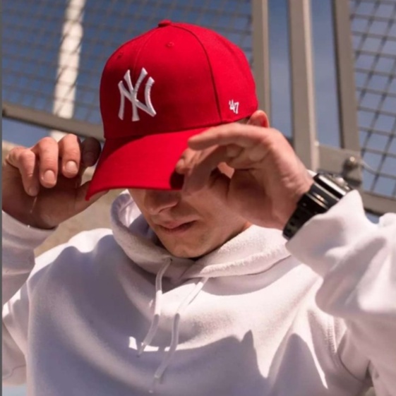 Nón MLB x 47 Brand Mỹ_Logo NY red