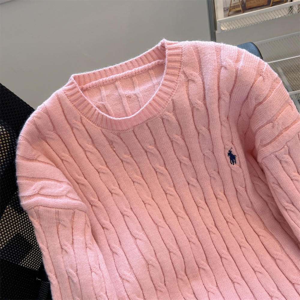 Áo Len Sáp Mềm Cổ Tròn Màu Hồng Thời Trang Dành Cho Nữ