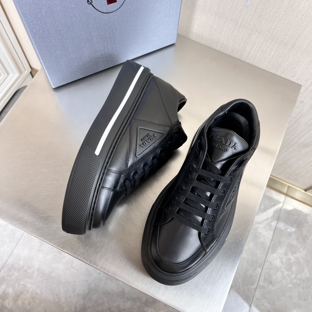 Giày thể thao nam da thật Prada kiểu dáng đơn giản, trẻ trung