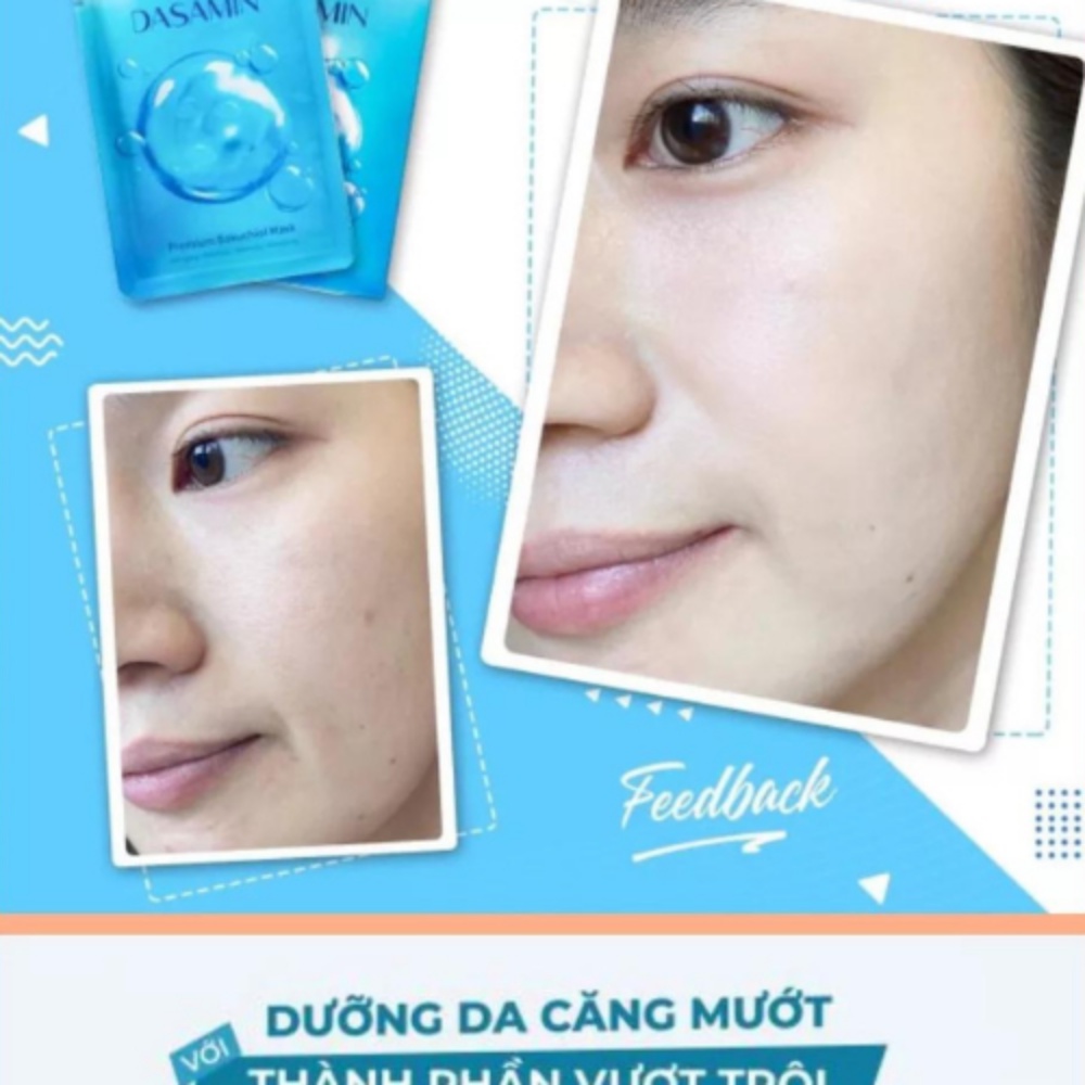 Mặt Nạ, Mặt Nạ Cao Cấp Premium Bakuchiol Dasamin mask, Dưỡng Trắng, Cấp Ẩm, Trẻ Hóa Da - Hộp 3 miếng