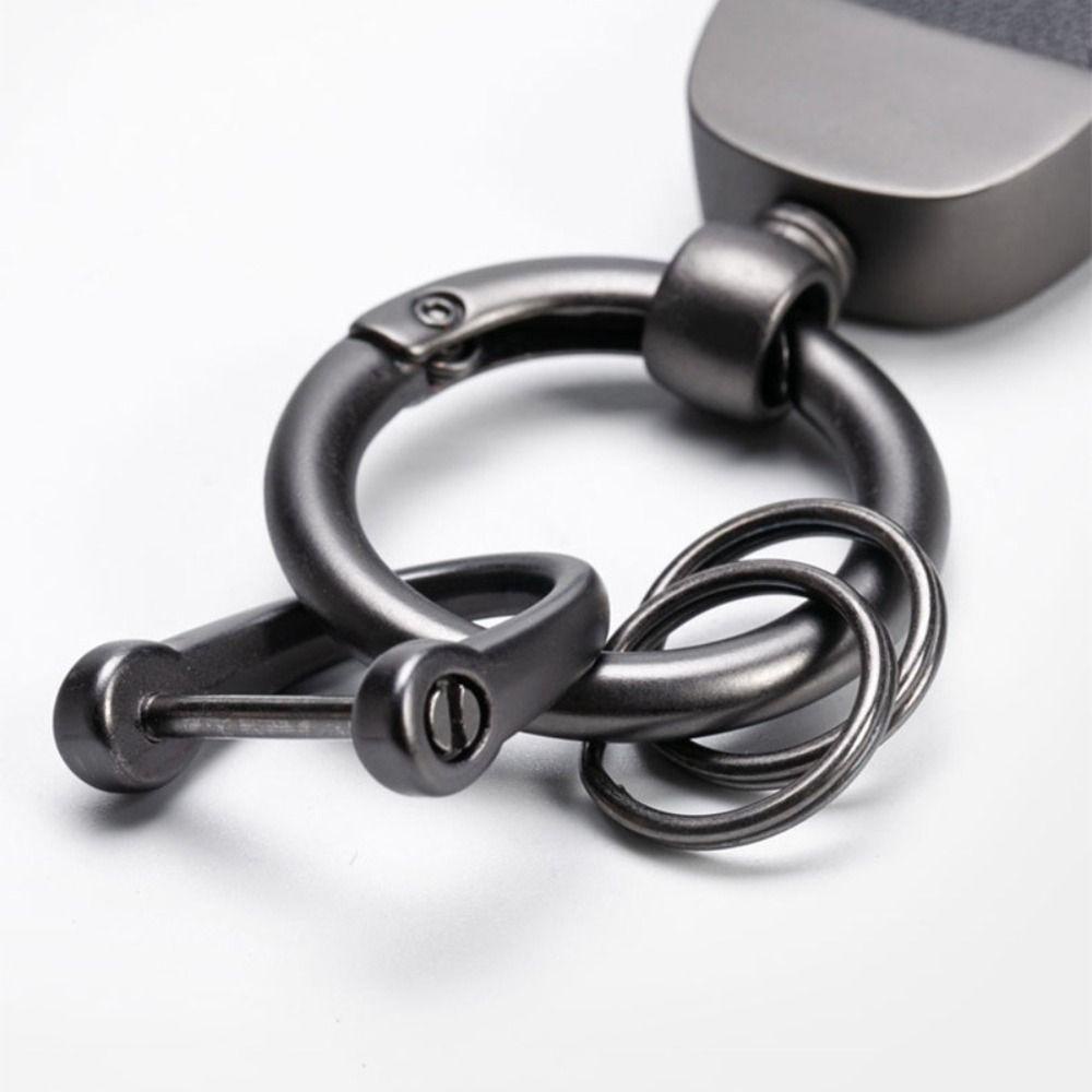 DARNELL Móc Chìa Khóa Bằng Da Họa Tiết Caro Cổ Điển Đa Năng Tiện Dụng