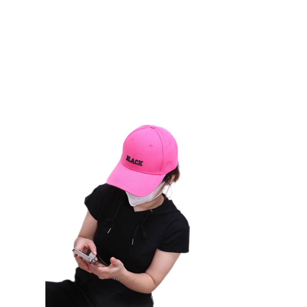 Mũ lưỡi trai chữ Black, vải cotton unisex