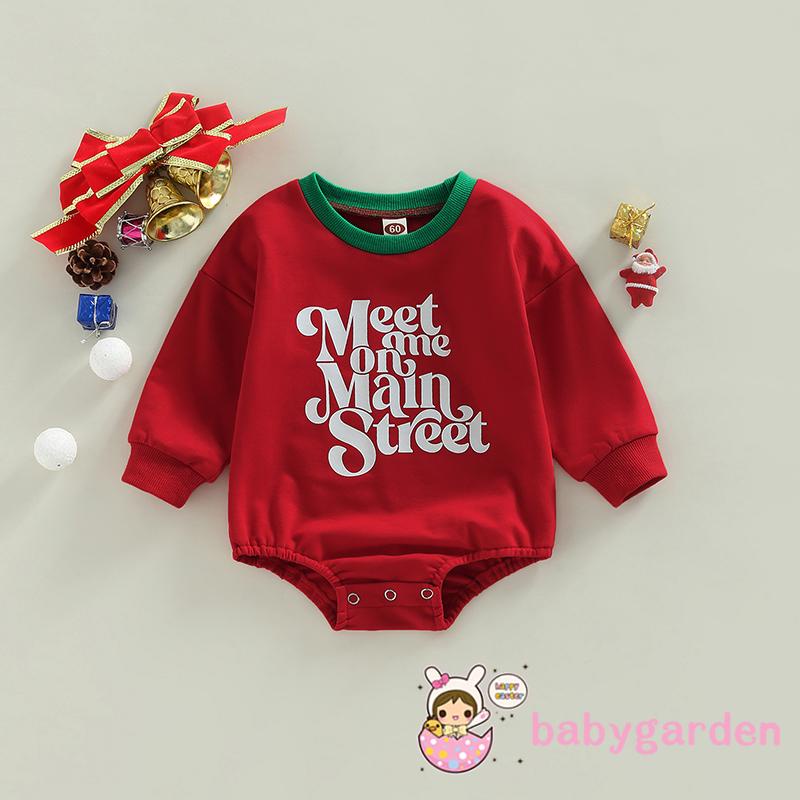 Áo Liền Quần Tay Dài In Chữ Cho Bé 0-18 Tháng Tuổi