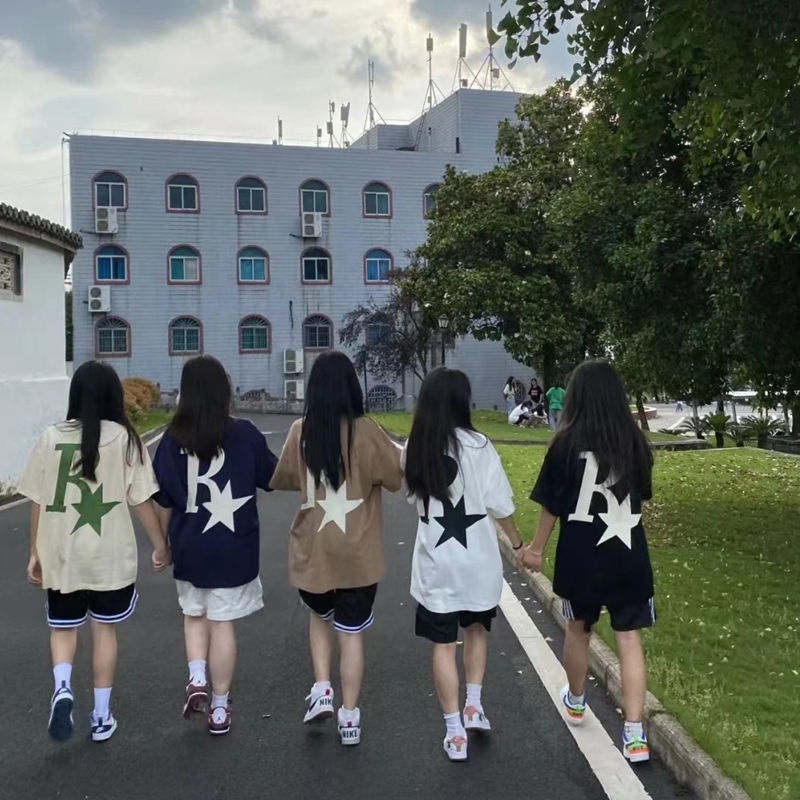 NRVP Áo Thun Unisex Mùa Hè Dáng Suông Tay Cộc Phong Cách Hàn Quốc Cho Nam Nữ