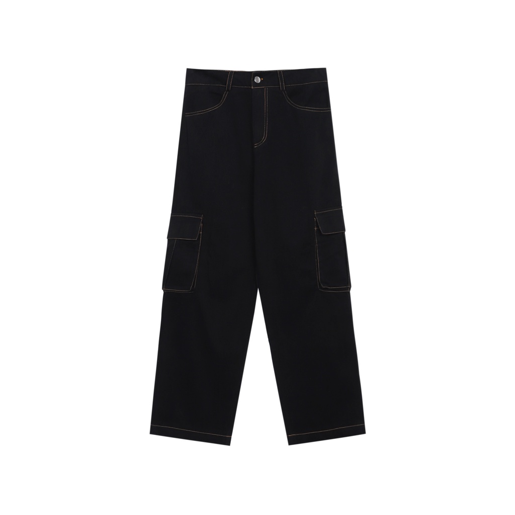 Quần Khaki Túi Hộp Màu Đen - Khaki Cargo Pants