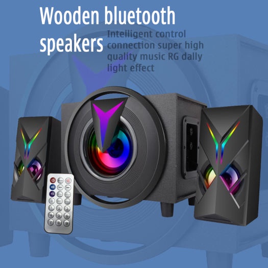 Loa vi tính 2.1 K10 có Bluetooth, Chân USB - Thiết Kế Hiện Đại Có Đèn Led RGB Nổi Bật Loa Công Suất Lớn