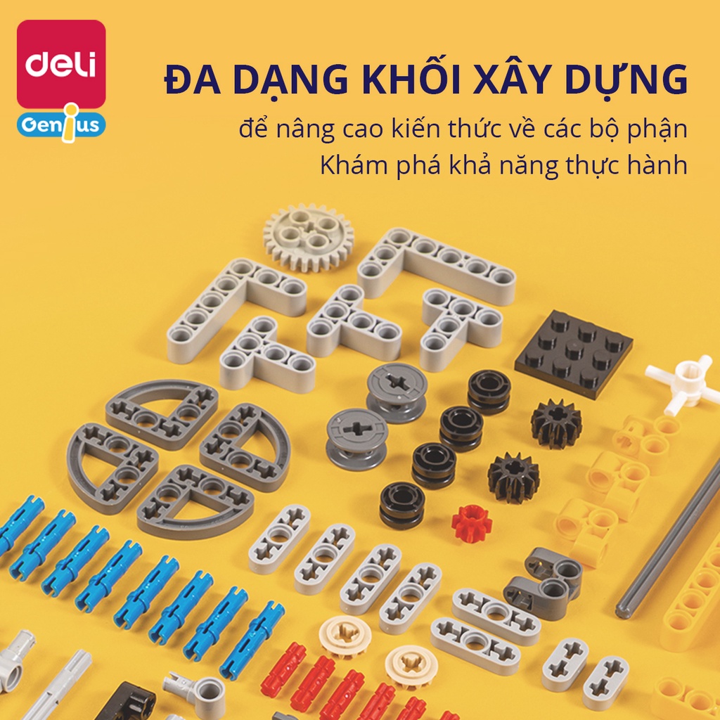 Bộ lego deli - chủ đề khoa học stem - đồ chơi máy bắn đá, con quay - ảnh sản phẩm 6