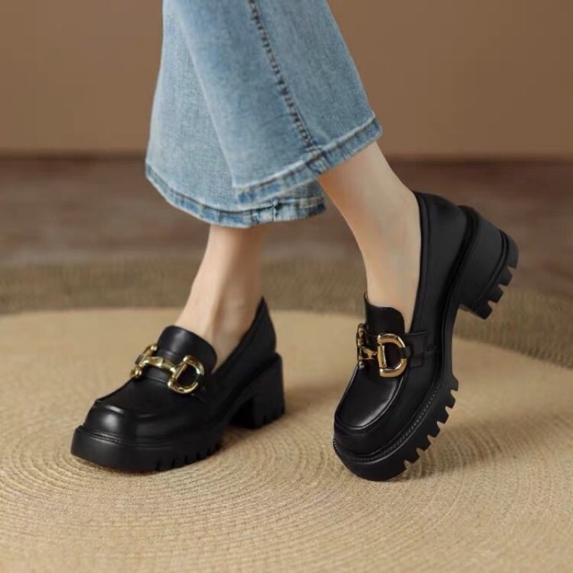 Kana Platform Loafes - Giày da bò nữ