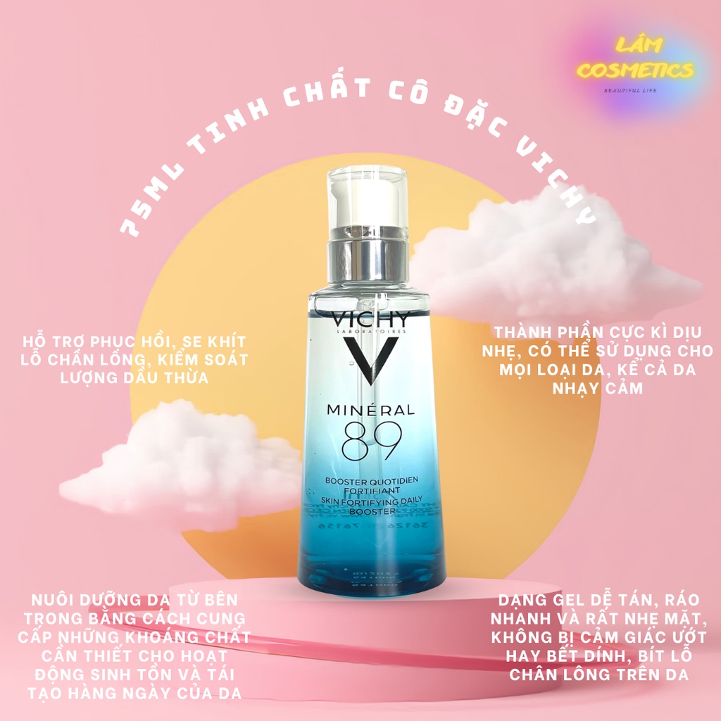 75ml Dưỡng chất cô đặc Vichy Mineral 89 Skin Fortifying Daily Booster 75ml