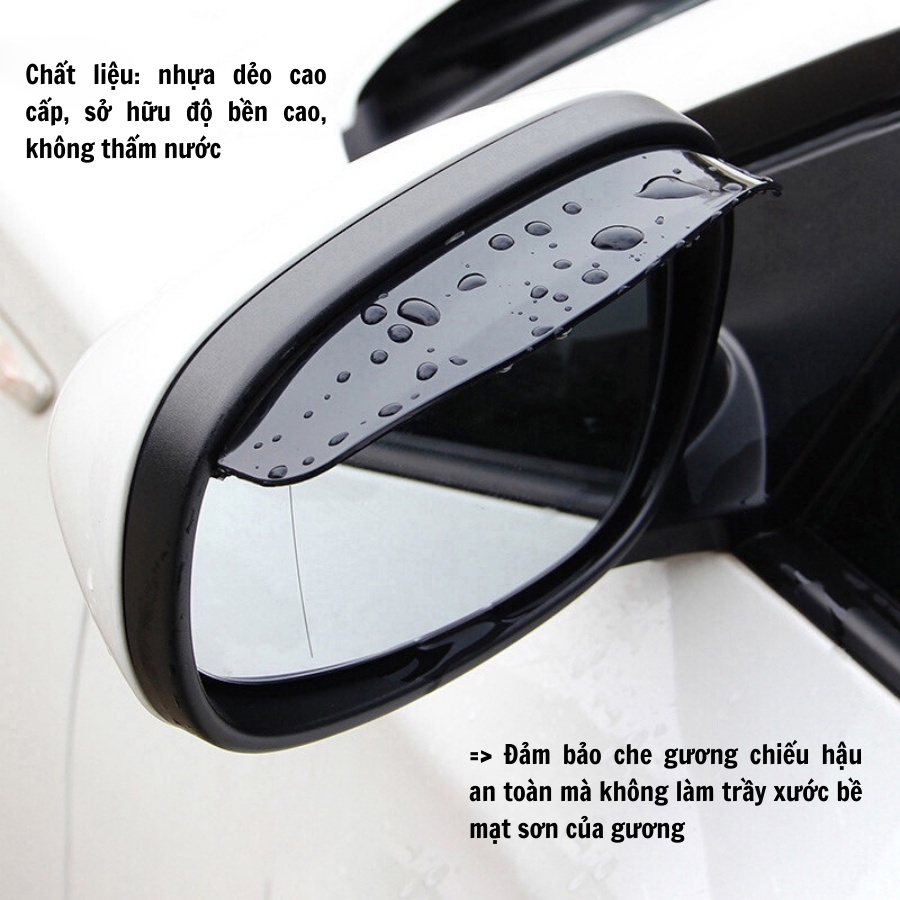 Vè Che Mưa Gương Chiếu Hậu Xe Hơi Chống Bám Nước kèm băng keo chuyên dụng