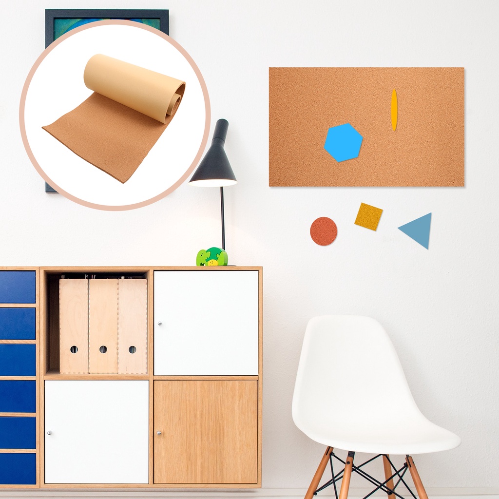 1 Bộ Bảng Ghim Bần Tự Dính Hình Viên Gạch Dùng Trang Trí Tường / Bảng Nút Bần❤️