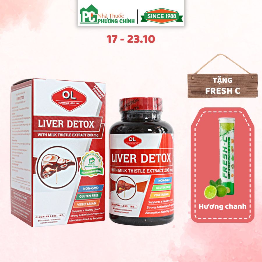Viên Uống Bổ gan Liver Detox Olympian Labs - Hỗ Trợ Mát Gan, Giải Độc Gan (Hộp 60 viên)
