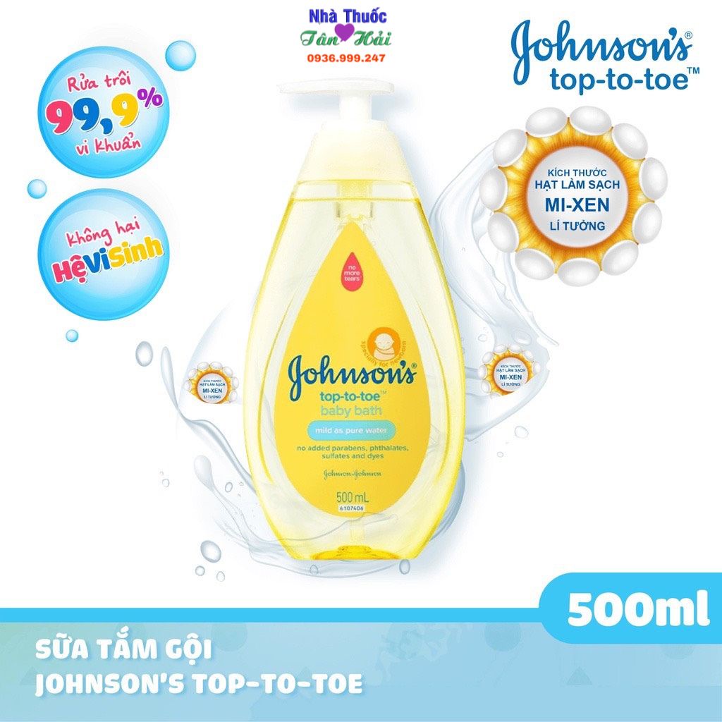 Sữa Tắm Gội Toàn Thân Cho Bé Jonson Baby Top-To-Toe, chai 500ml/200ml
